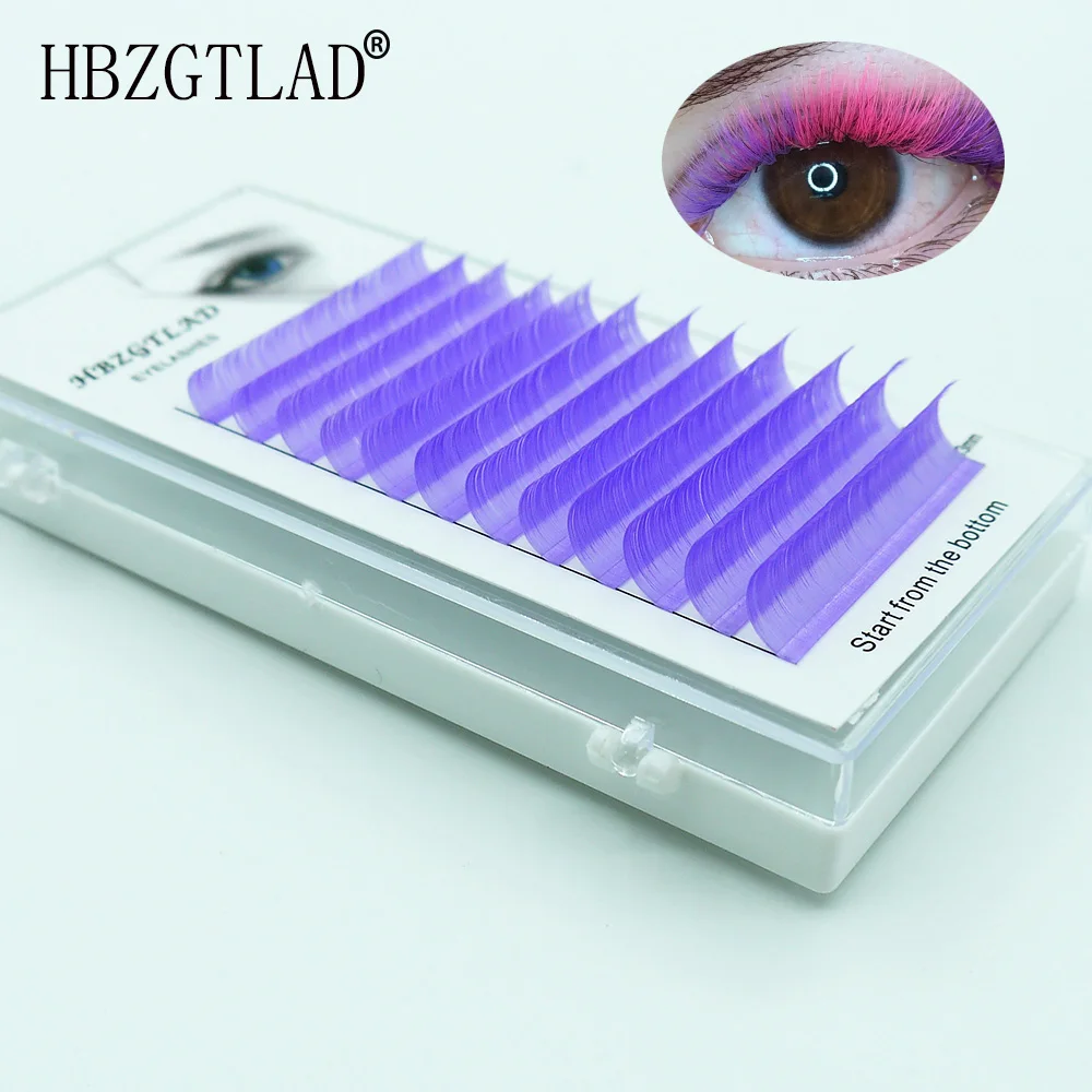 HBZGTLAD Brand new C/D curl 0.07/0.1mm 8-13mm mix length false lashes eyelash individual colored lashes Faux eyelash extensions