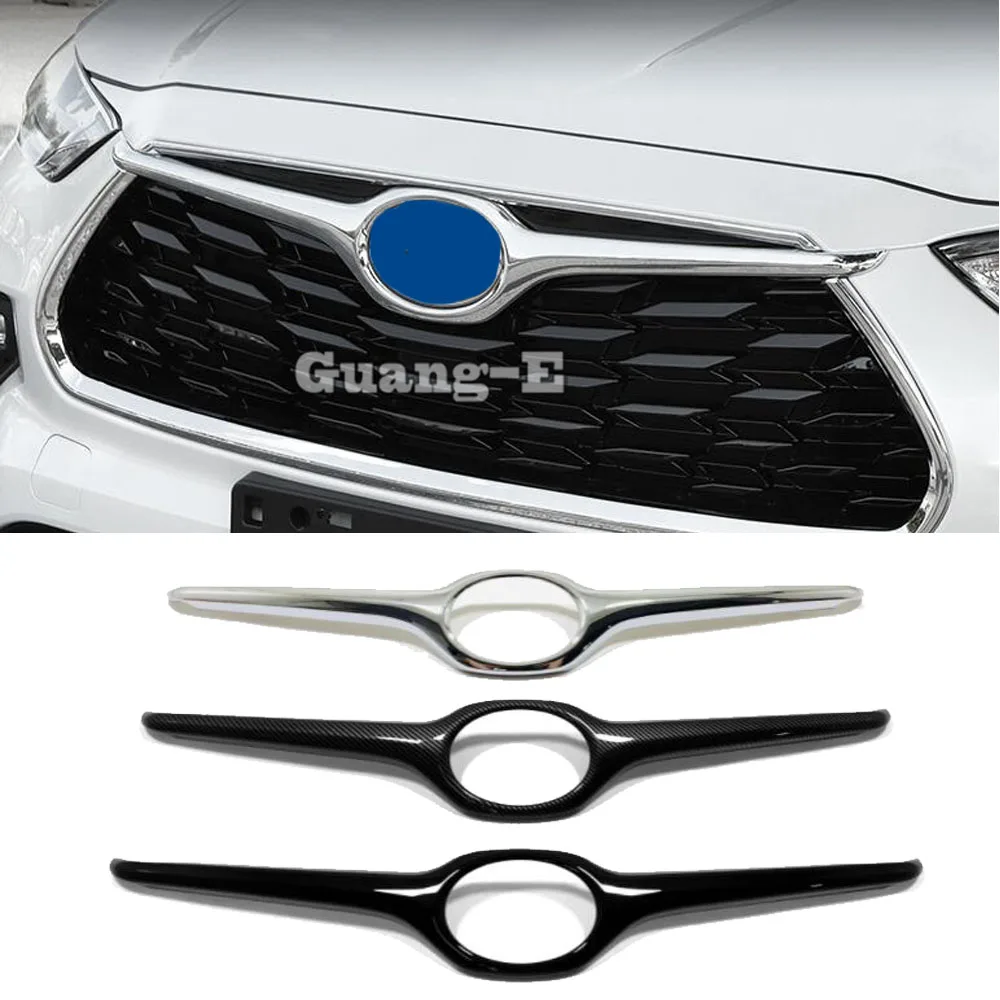 

Front Middle Center Grille Trim Frame for Toyota Highlander Kluger 2020 2021 2022 Car Mark Logo Grid Middle Racing Grills Decor