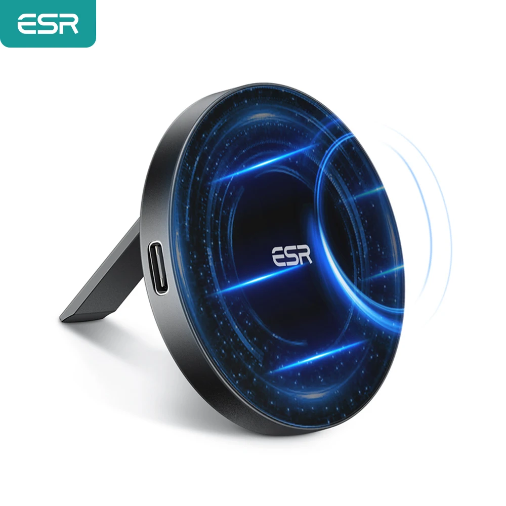 

ESR Wireless Charger for iPhone 12 Pro Max Kickstand 7.5W Qi Fast Charging Magnetic Compatible Adapter Stand for iPhone 12 Pro