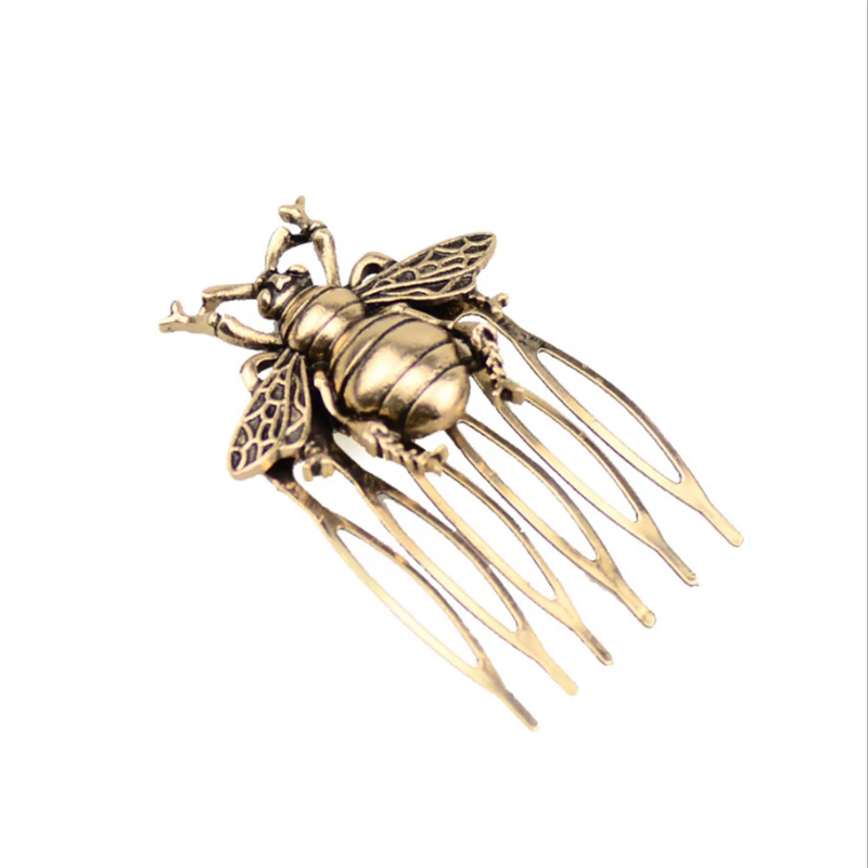European and American retro diamond hair comb insert comb antique headdress leaf pearl hairpin