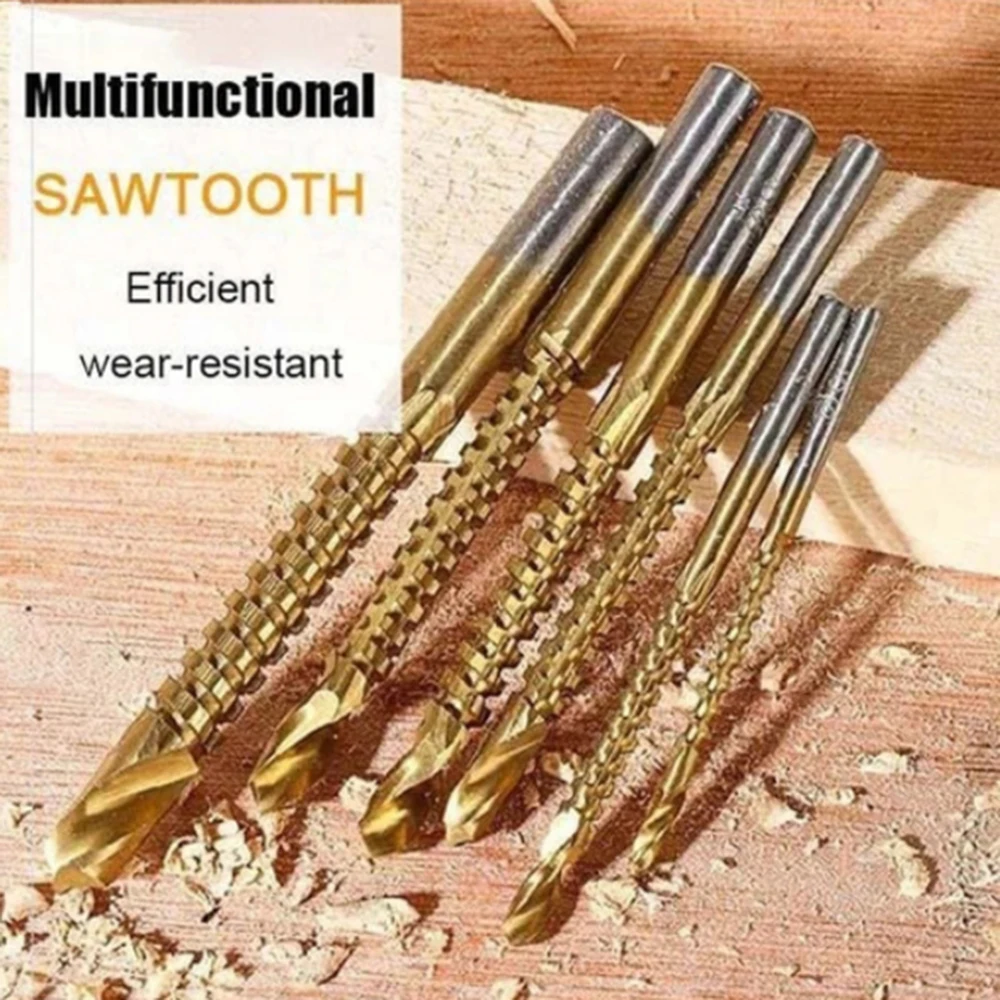 6pcs/set  Cobalt Drill Bit Set Spiral Screw Metric Composite Tap Drill Bit Tap Twist drill bit set multi-function metal specia