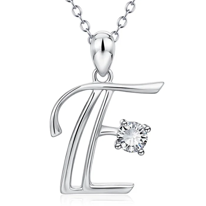 New Minimalist  silver color 26 A-Z Letter Name Initial Necklaces for Women/Girls Long Big Letter Pendant Necklace