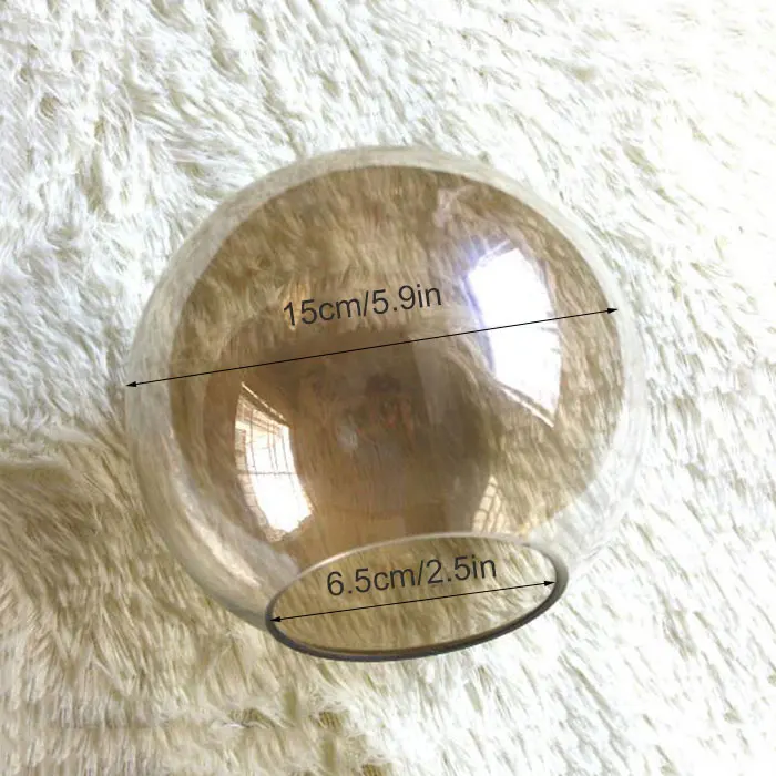 Replacement Glass Lamp Shade, Accessory Globe Glass Cover D15cm D13cm Grey Lampshade for magic bean chandelier