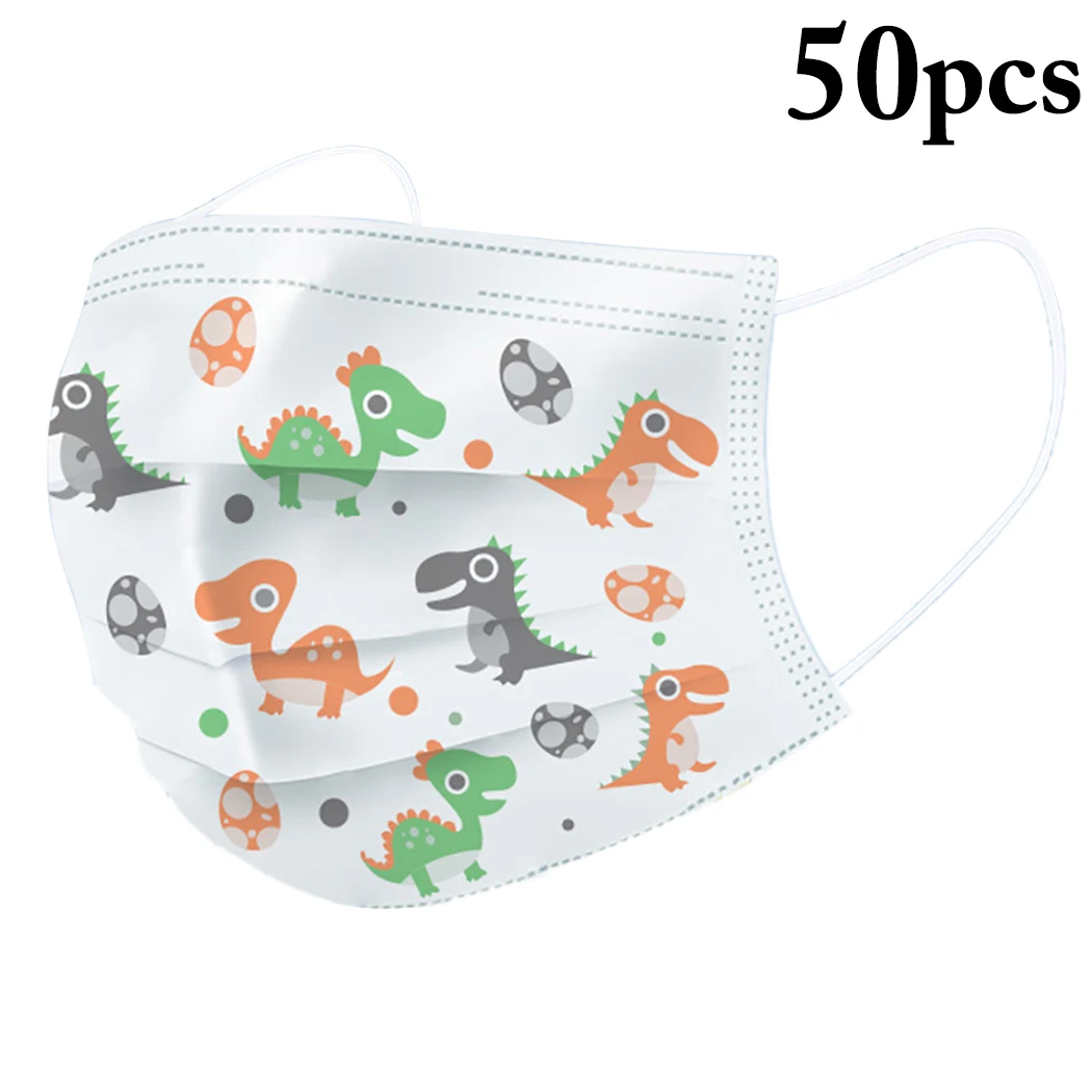 Cartoon 3-layer mask 50pcs Face Mouth Masks Non Woven Anti-Dust Masks Kids Children Earloops Masks