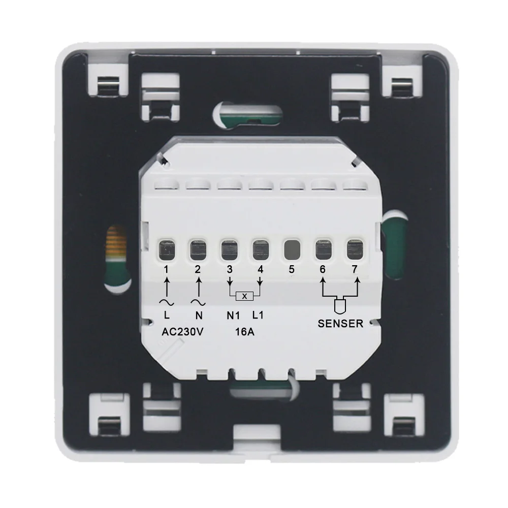 AC 16A 230V Eletric Tầng Làm Nóng Bình Giữ Nhiệt Hệ Thống Bộ Điều Khiển Nhiệt Độ Kỹ Thuật Số Phòng Không Màn Hình LCD Có Đèn Nền Màn Hình Cảm Ứng + Tặng Dây Cáp