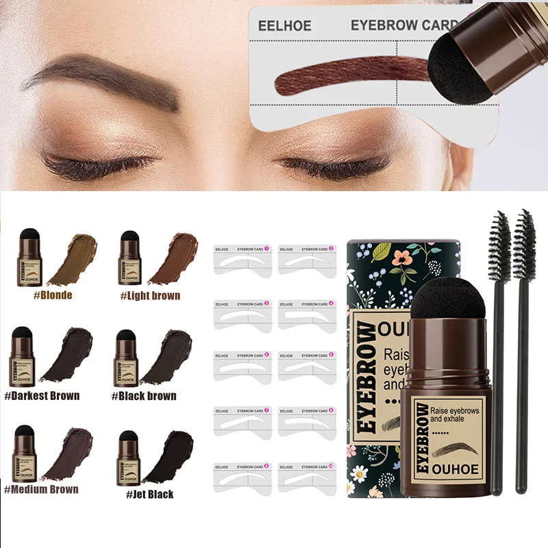 Eyebrow Stamp Stencil Tint Cosmetics Professional Makeup Brow Lift Eyebrow Enhancers One Step Eyebrow Powder Stamp Shaping Kit