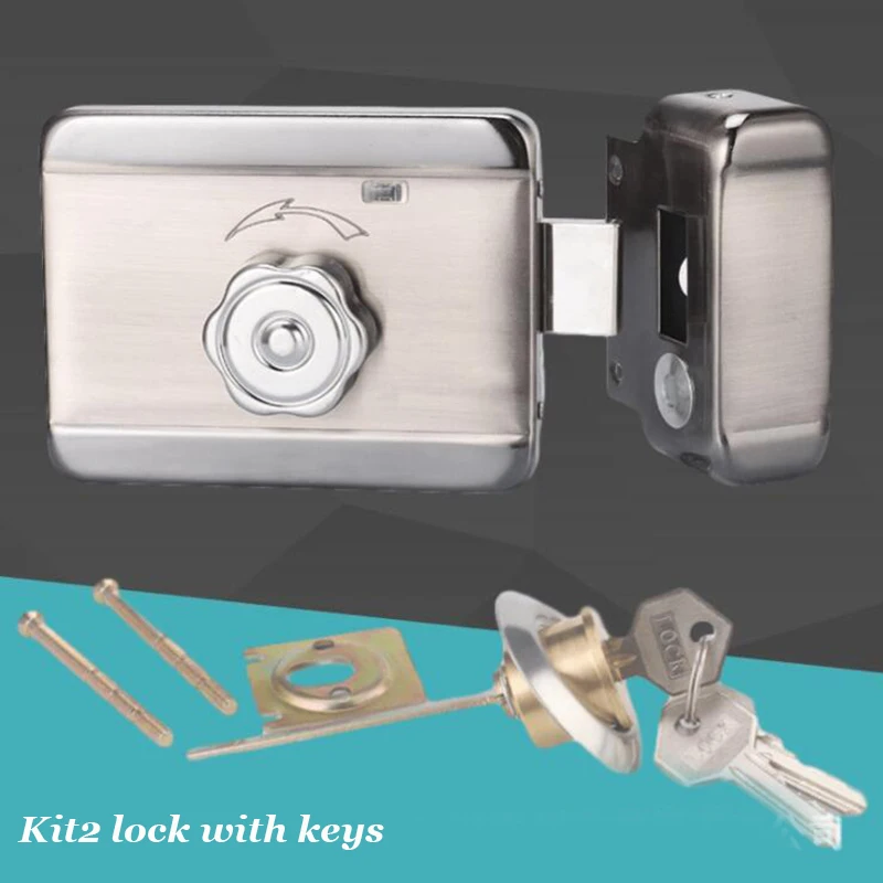 12V Electric Lock Motorized Door Lock Compatible with Intercom Alarm System Villa Entry Door Lock Knob