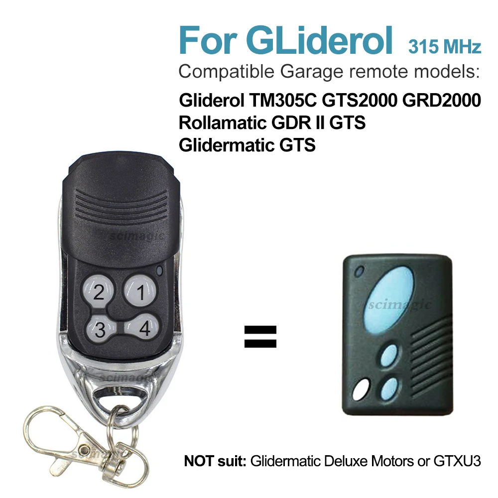 

Gliderol TM305-C GTS/GRD 2000 Garage/Gate Door Compatible Remote Control New