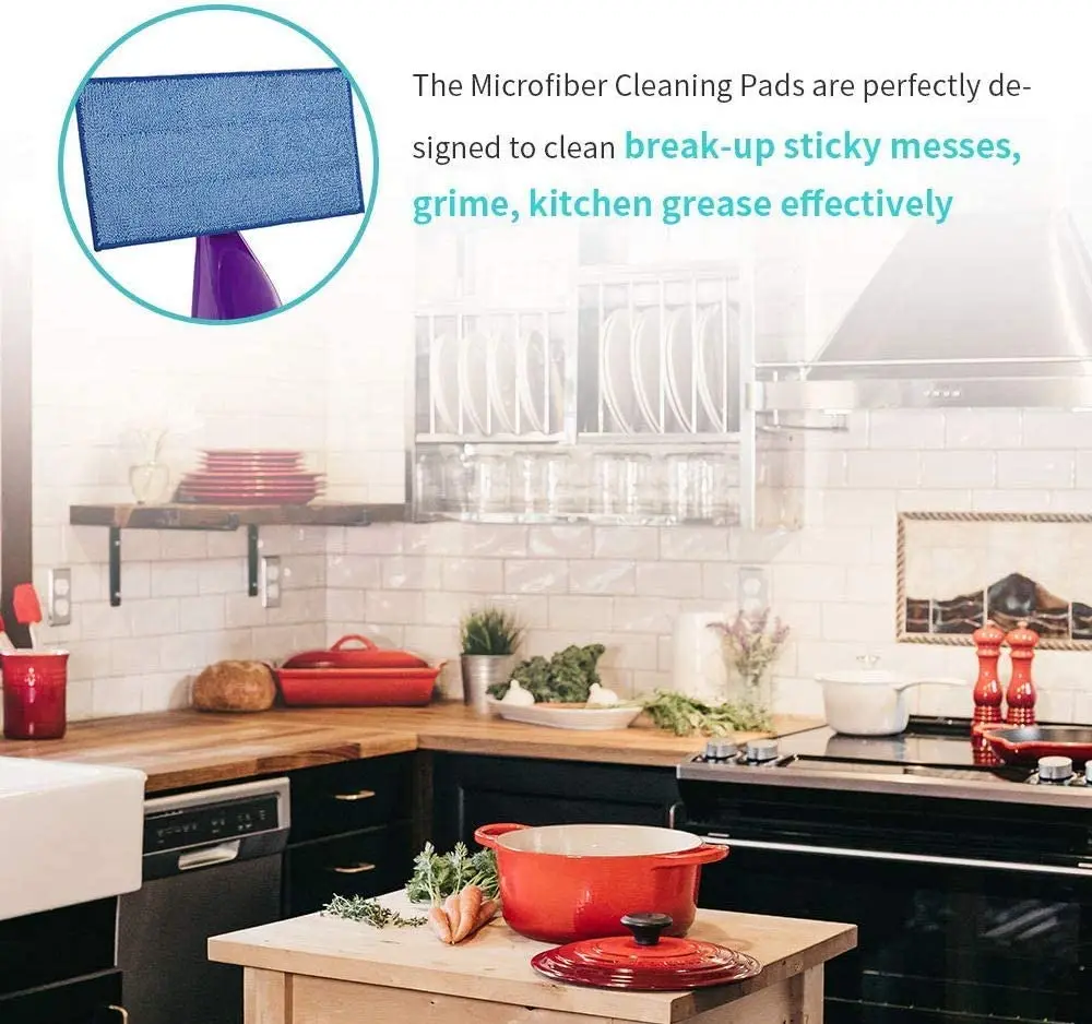 Swiffer Wet & Dry Mop Starter, Washable & Reusable refills의 교체 용 마이크로 화이버 걸레 패드