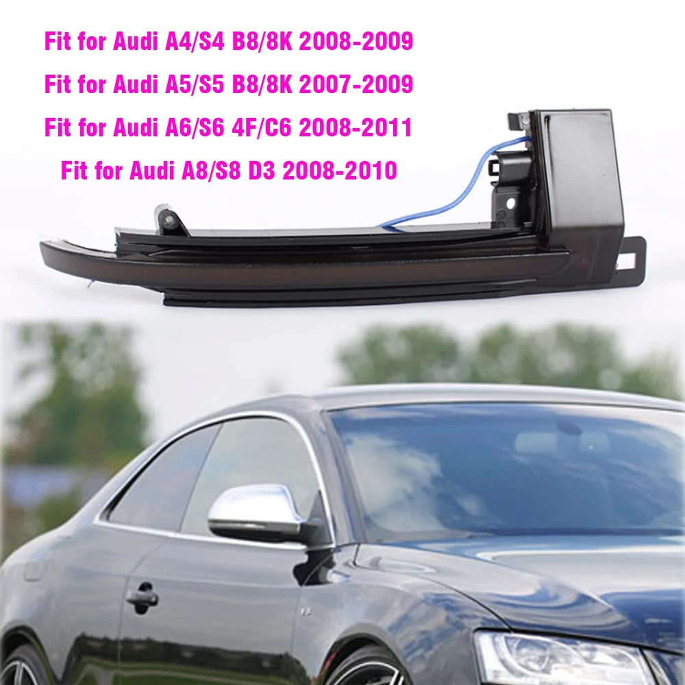 For Audi A4 A5 S4 S5 B8 A3 8P Dynamic Scroll LED Turn Signal Light Sequential Rearview Mirror Indicator Blinker Light