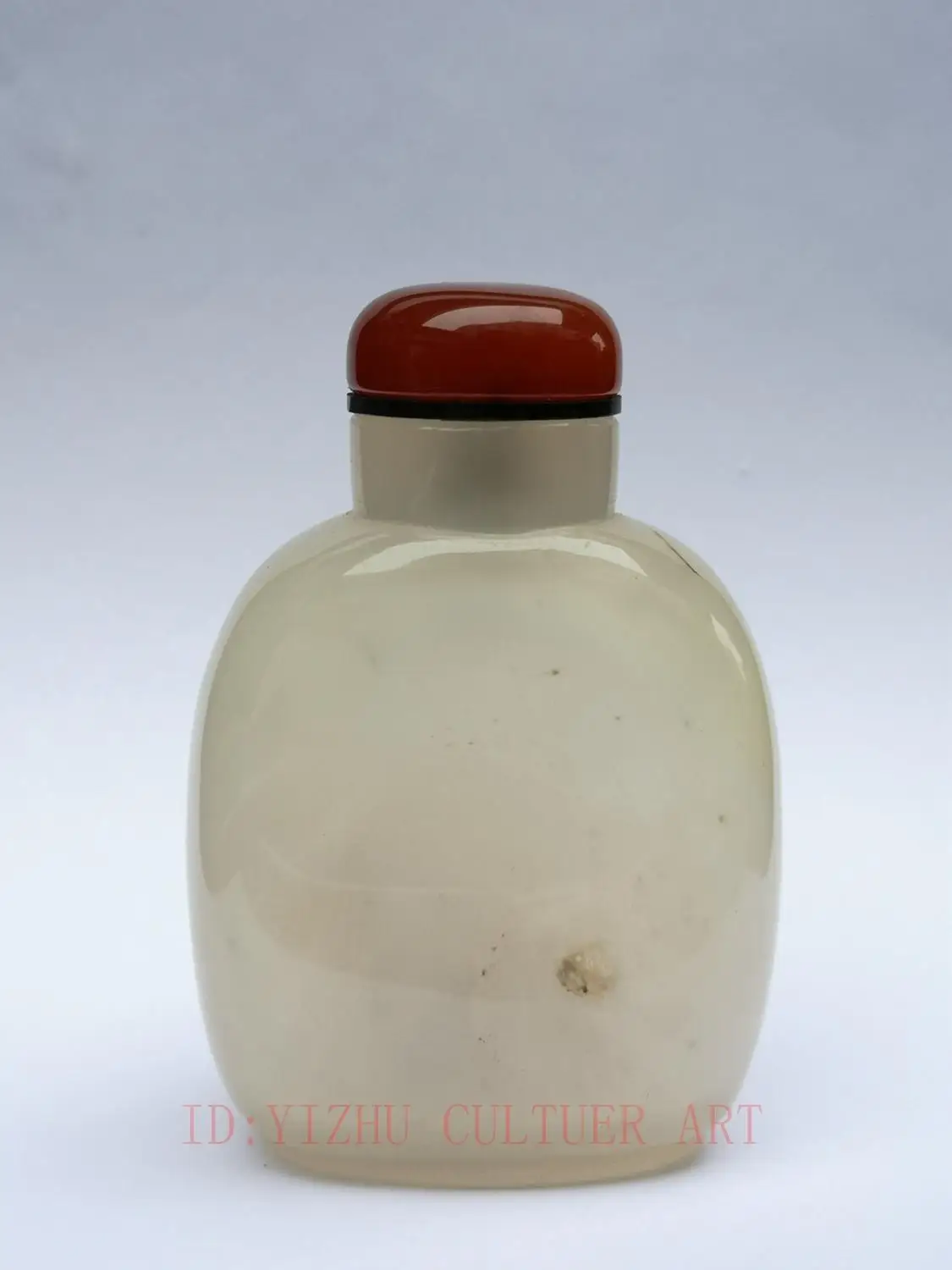 YIZHU CULTUER ART Collected Old China Natural Agate Hand Carving Landscape Figure Snuff Bottle