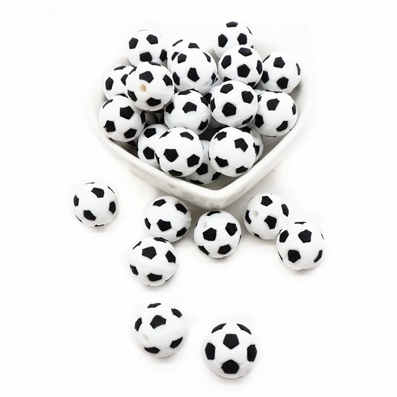 

Chenkai 100PCS Soccer Silicone Focal Beads For Beadable Pen Silicone Charms for Pen Keychain Making DIY Silicone Characters