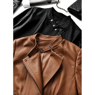 MESHARE Women New Fashion Genuine Real Sheep Leather Jacket G12