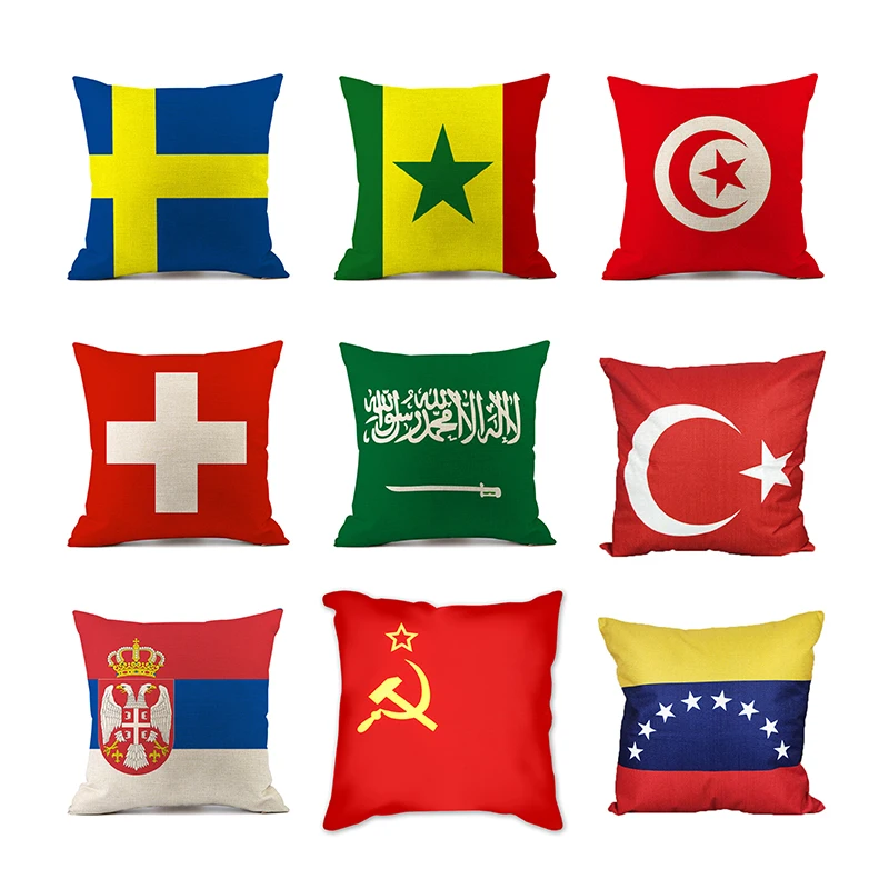 

Соединенные Штаты, Швеция, Швейцария, Нигерия, Наволочка на подушку, наволочка для автомобильного дивана, супер мягкий плюшевый декоративный чехол в национальном стиле