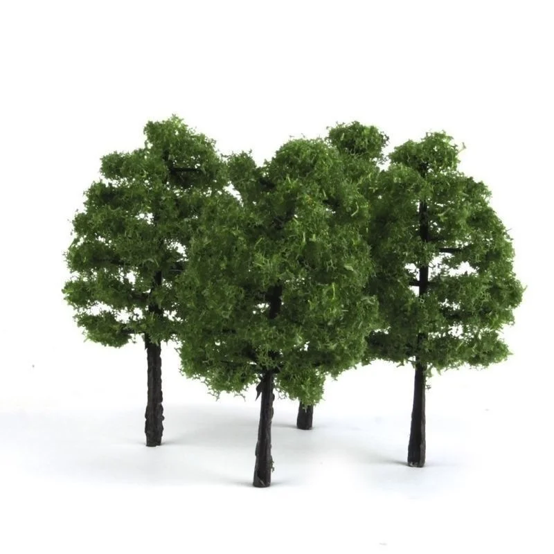 20/40 Stück grüne Modellbäume Zug Eisenbahn Modellbausatz Layout Landschaft Landschaft künstliche Miniatur Mini Baum Wargame Schreibtisch Dekor – Detail 7