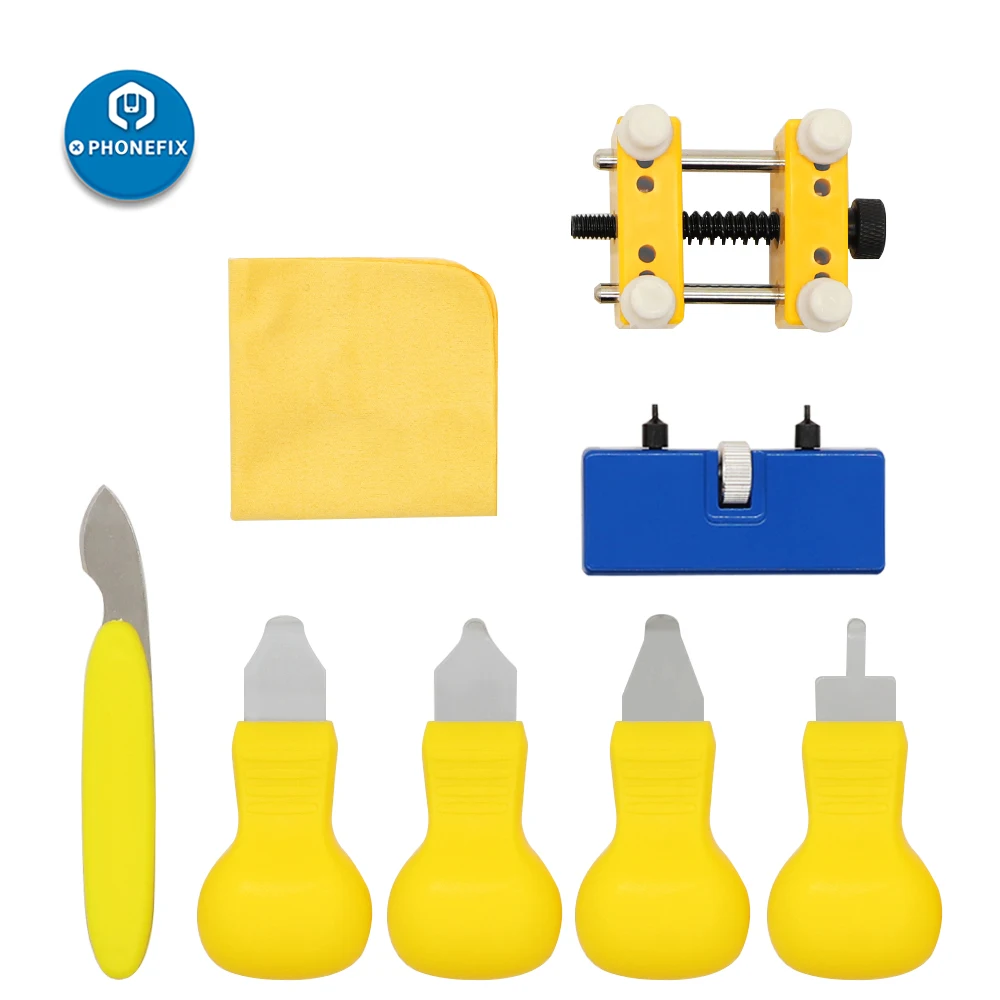 8Pcs Adjustable Watch Case Opener Repair Watchmaker Tool Wristwatch Battery Remover Replacement Watch Repair Tool Kit