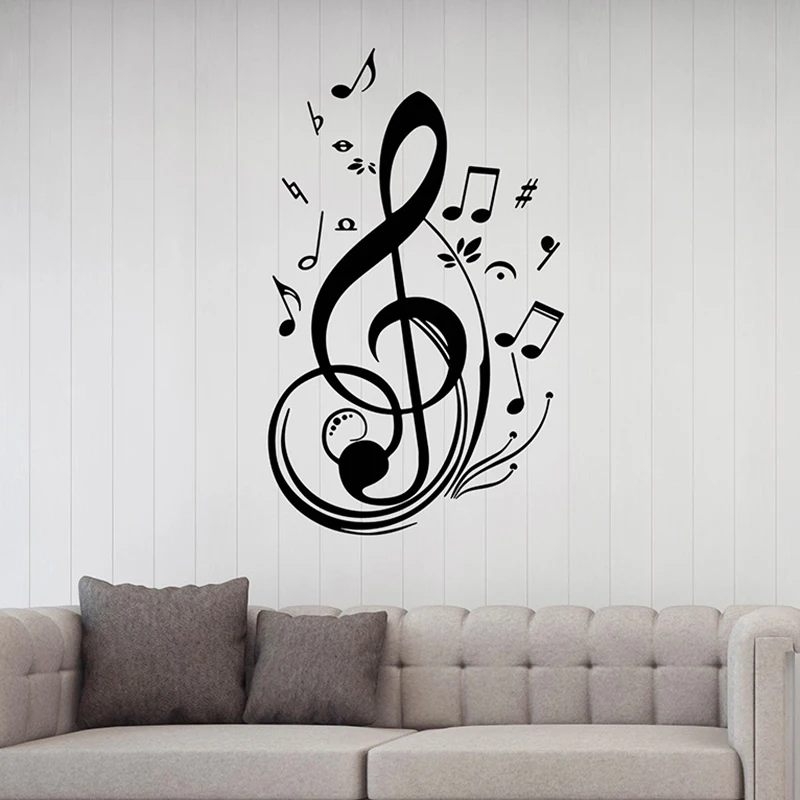 Paper Cover Music Note Removable Non-toxic Wall Poster Children's Room Living Room Decoration Wall Stickers Home Decals