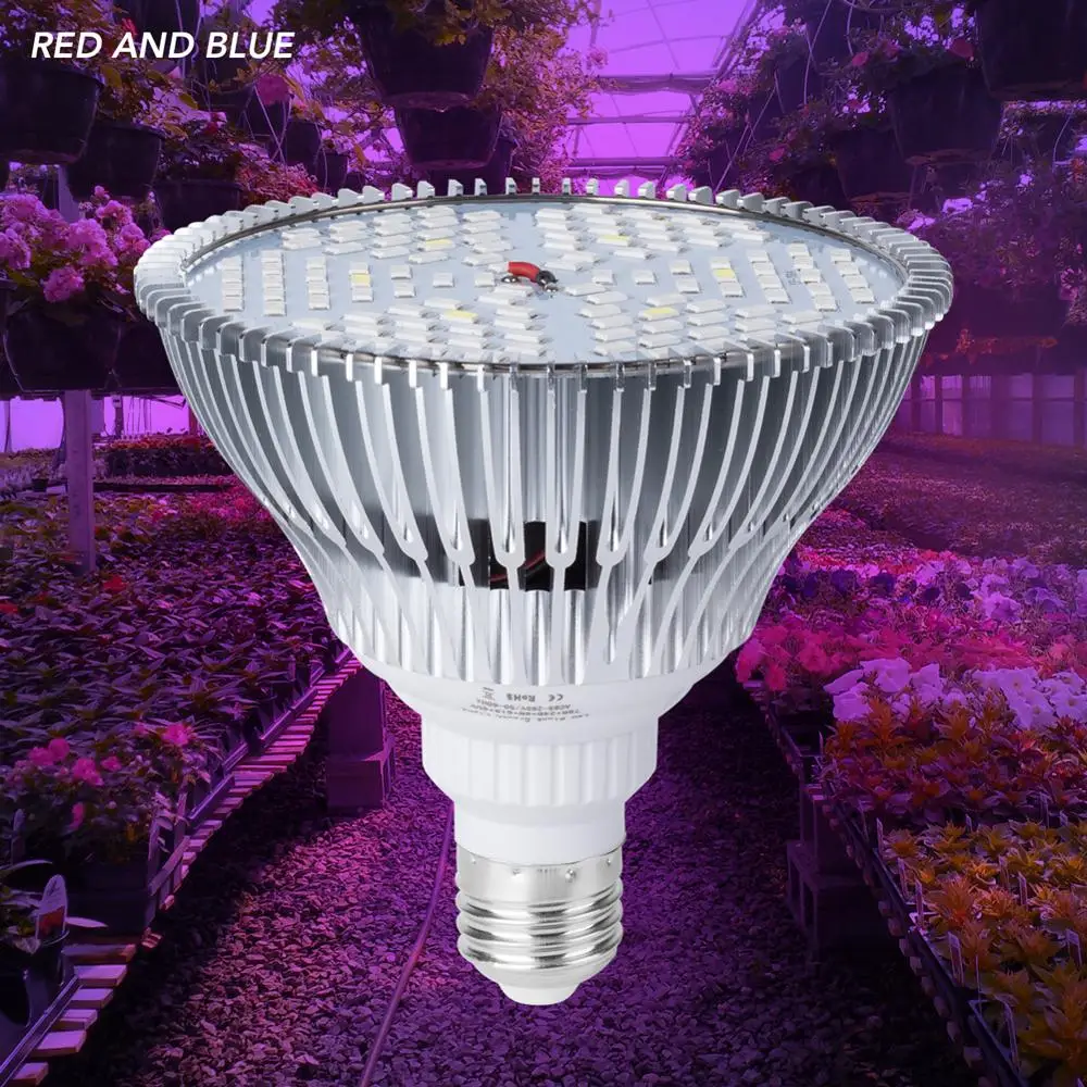 Luz Led hidropónica E27, Caja de cultivo de 220V, lámpara Phyto E14, Bombilla de espectro completo para plantas vegetales, 18W, 28W, 30W, 50W, 80W