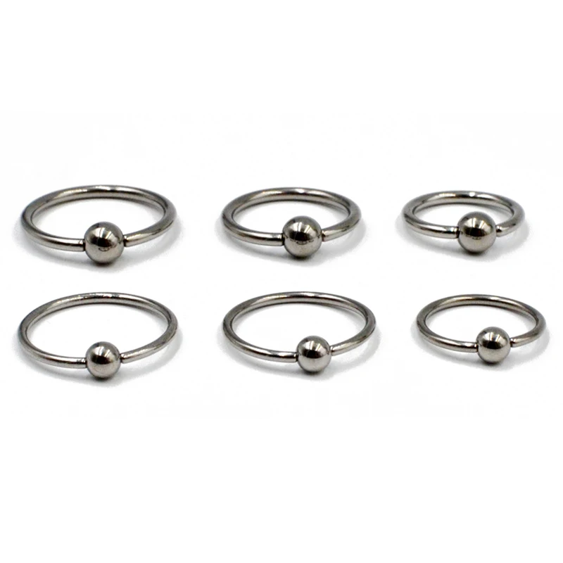 2pcs G23 Solid Titanium Circular Bead Ring Closer Ring Nose Ring Earring Labret TragusCaptive Bead Piercing Jewelry