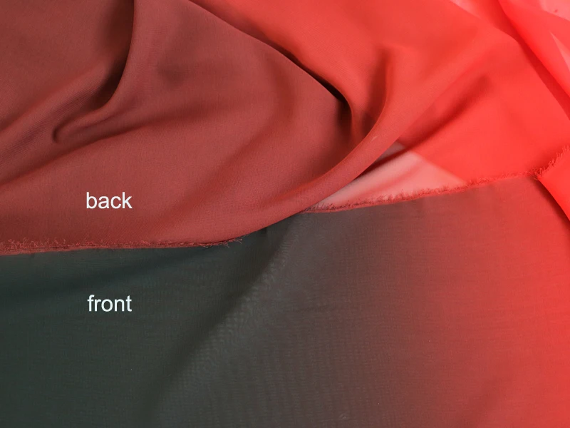 100cm*145cm 100D Black-Red 2-Tone Gradual Gradient Chiffon Fabric Sheer Tissue Shaded Color Dance Dress Material