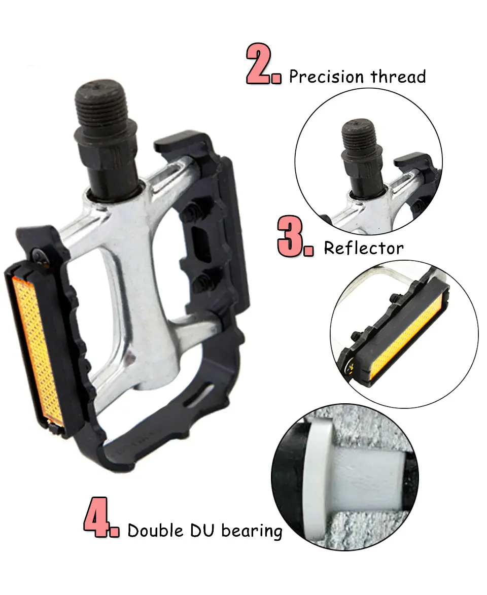 WELLGO M248 Mountainbike Pedal Rennrad Fixed Gear DU Lager Rutschfeste Ultraleichte Pedal Pedal Gewinde Fahrrad Zubehör – Detail 18