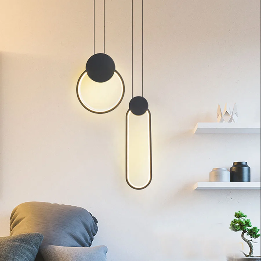 

Nordic Minimalist Pendant Lamp LED Modern Geometric LED Hanging Light For Bedside Kitchen Living Room Restaurant Cafe Shop Bar