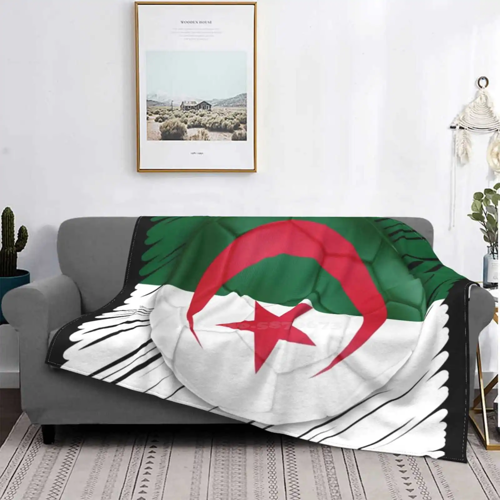 Algeria Football Flag Low Price New Print Novelty Fashion Soft Warm Blanket Algeria Algerian National Flag Competition Football