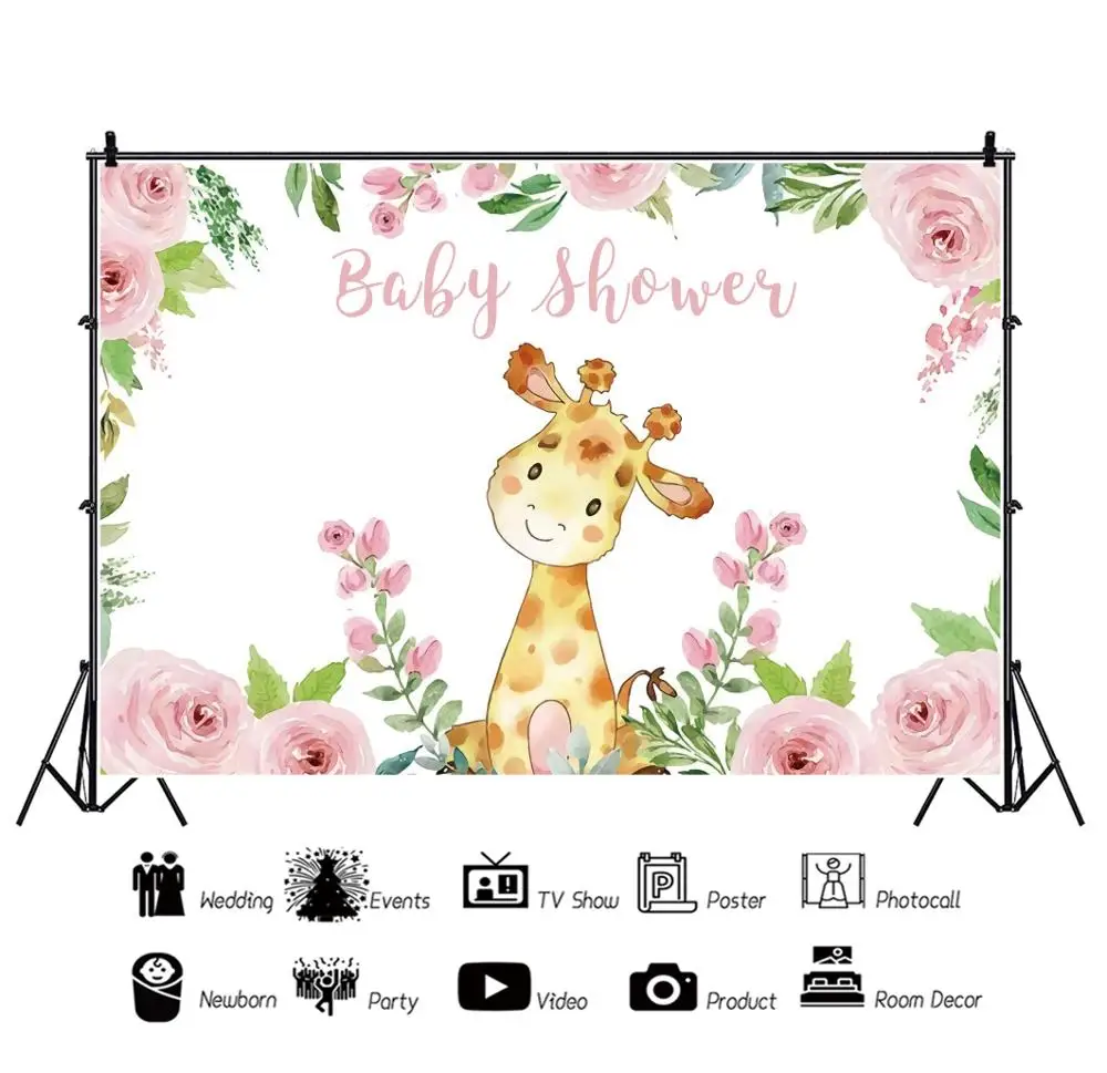 Yeele 만화 엘크 꽃 Photocall 화환 베이비 샤워 사진 배경 사진 장식 배경 사진 스튜디오