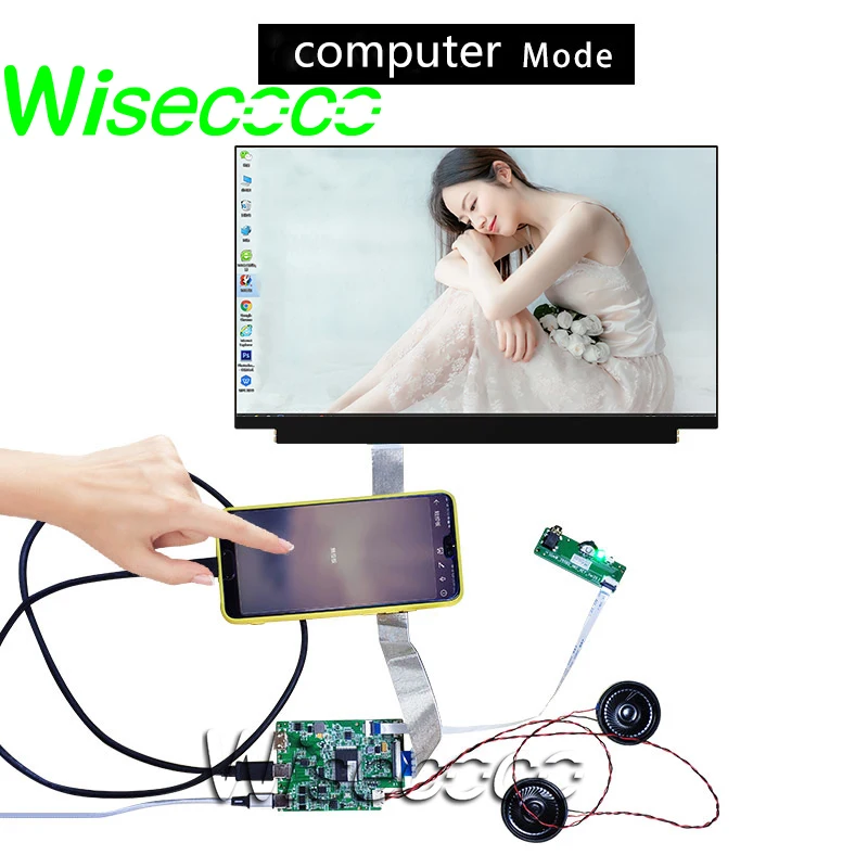 Wisecoco Slim 13.3 Inch 1920*1080 Ips TFT LCD Display Laptop Screen PC Computer Panel Kiosk  30Pin Edp Driver Board