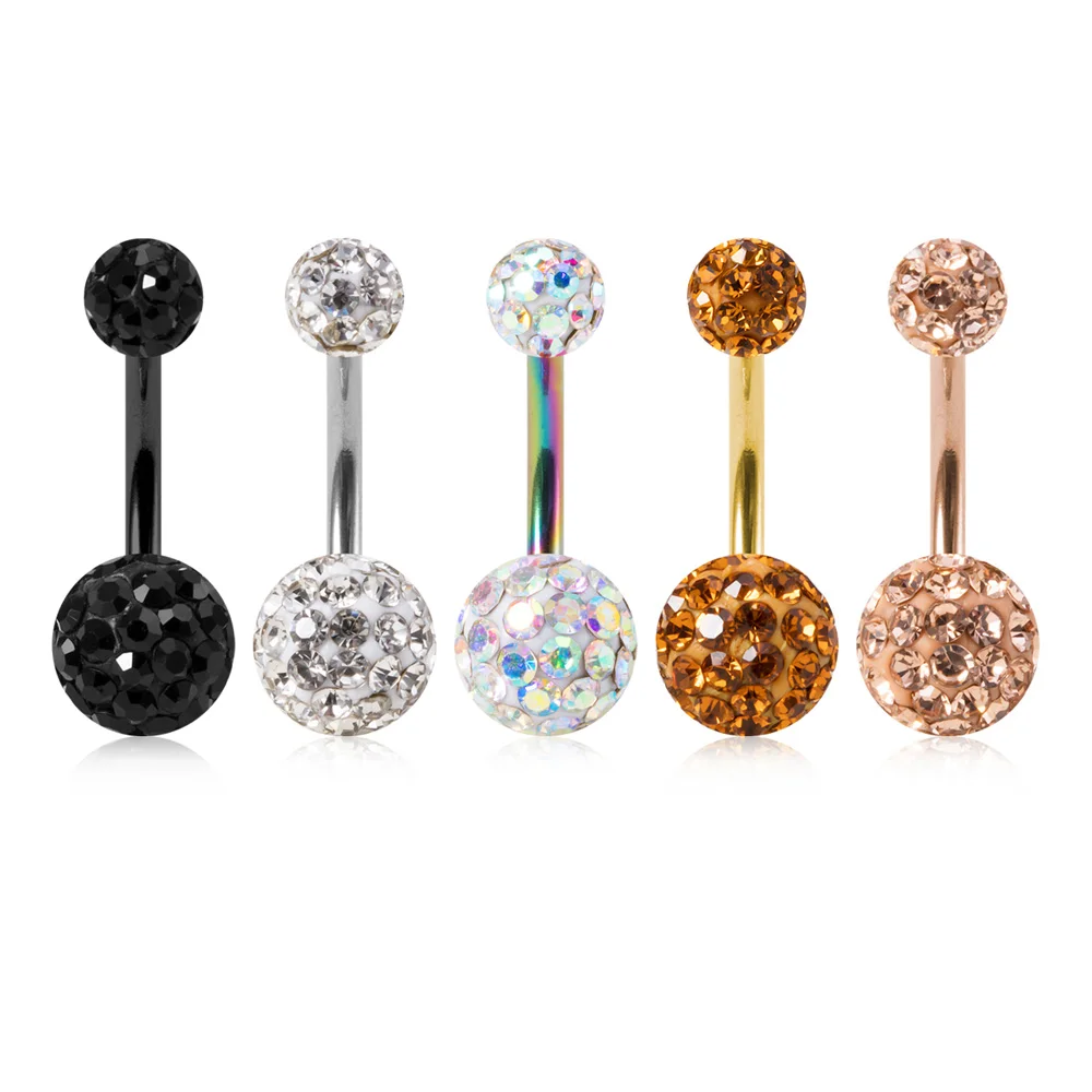 5pcs Candy Colour Acrylic Belly Button Rings, Body Piercing