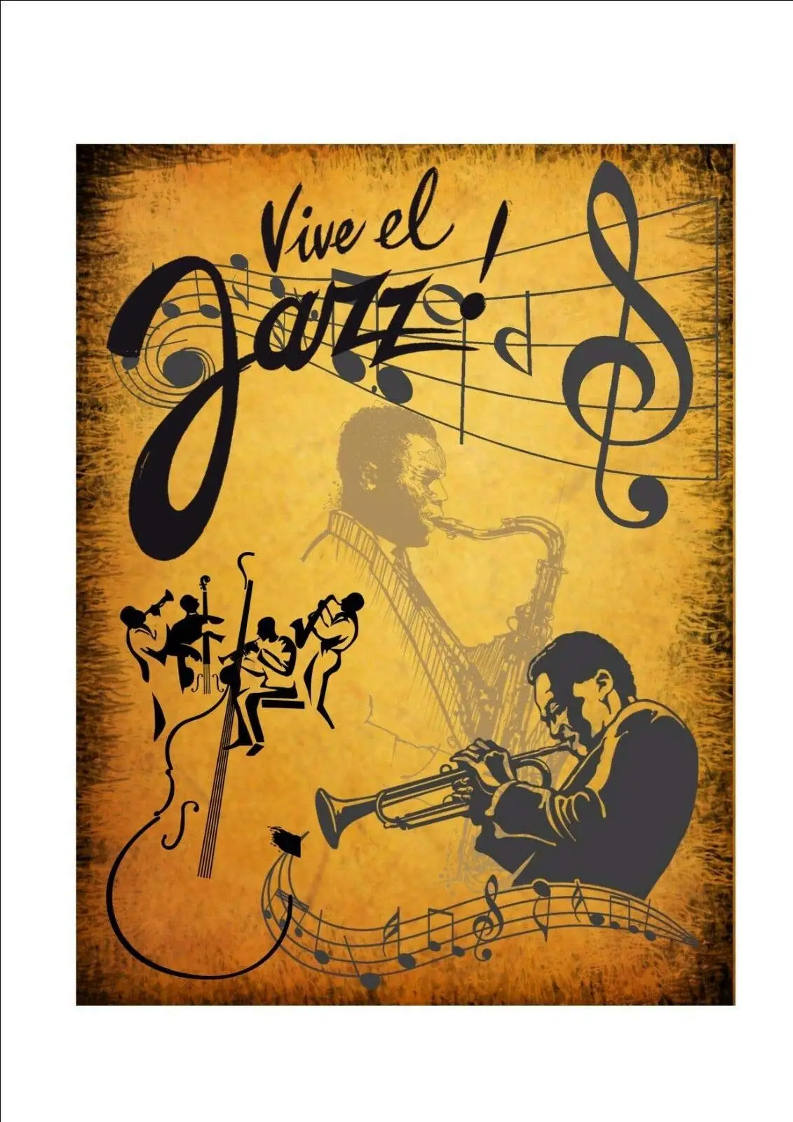 Jazz Music Tin Sign Yard Circus Party Farm Entertainment Venue Concert Bedroom School Iron Door Wall PainTing Metal Plate