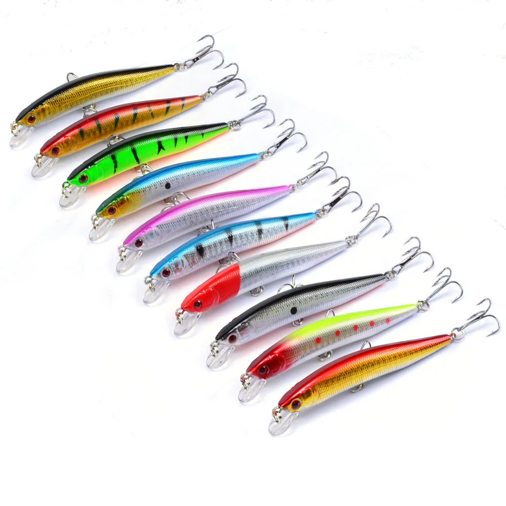 1 pz Minnow Fishing Lure 95mm 8g Floating Hard Bait Wobbler Jig Bait Crankbait Carp Striped bass Pesca attrezzatura da Pesca SwimBait