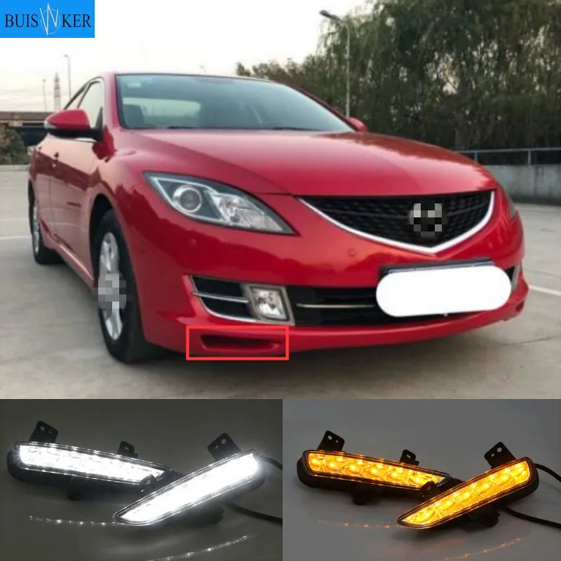 

2pcs For Mazda 6 Mazda6 GH Ruiyi 2009 2010 2011 2012 Front bumper LED Fog Light Daytime Running Light DRL Lamp