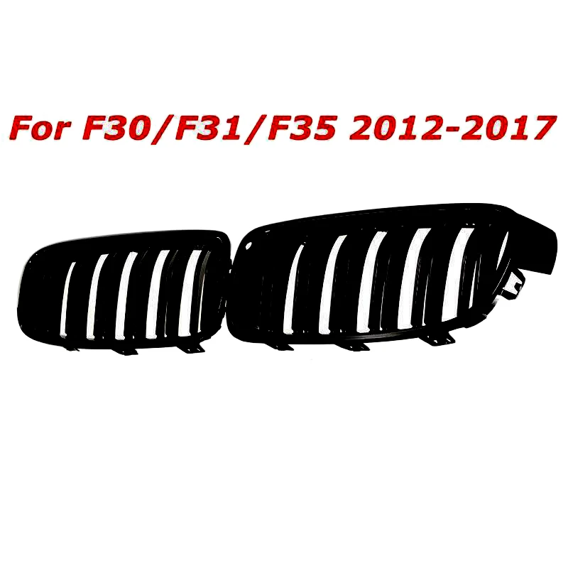 1Pair Gloss Black Front Grille/Grilles Kidney For BMW 3-Series F30 F31 F35 2012-2017 Car Styling