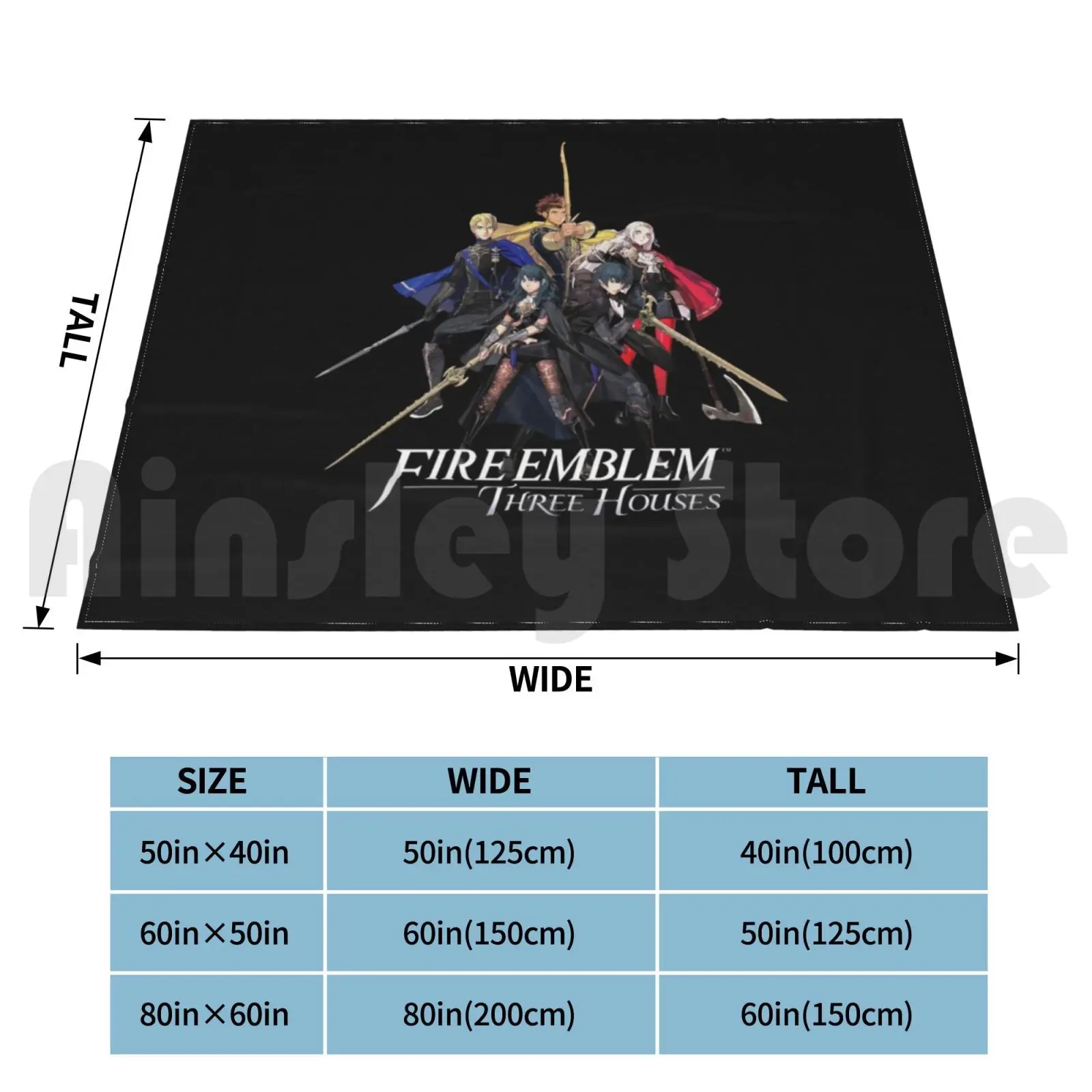 Fire Emblem : Three Houses-House Leaders & Byleth ( Male Female ) Blanket For Sofa Bed Travel Fire Emblem