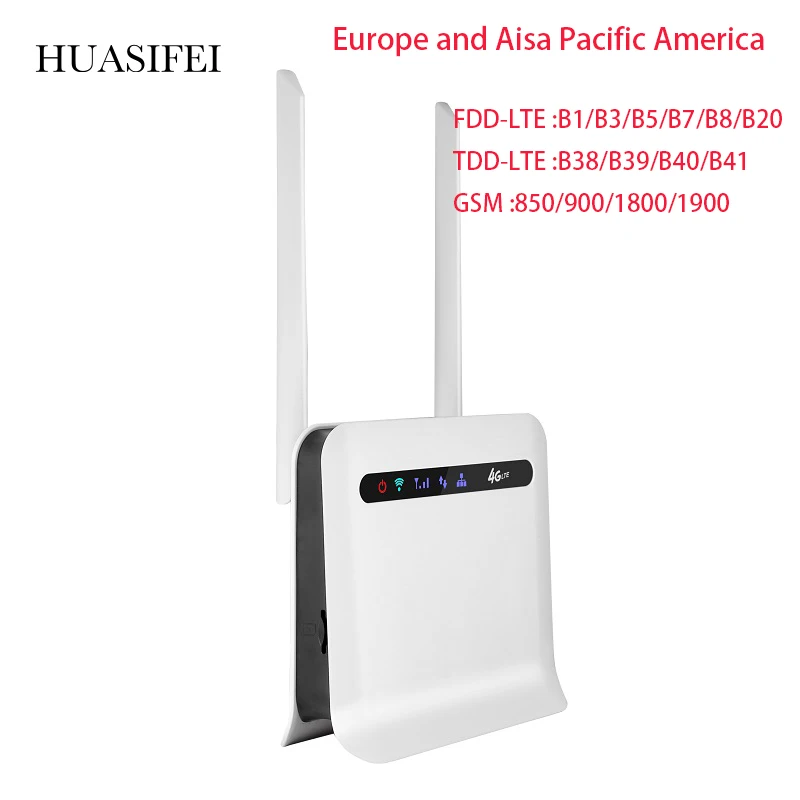 HUASIFEI Router 4g Sim Card 300Mbps Wireless CPE 3G/4G LTE Modem Mobile Wifi Hotspot With Sim Card Slot For Indoor Home 2020 New