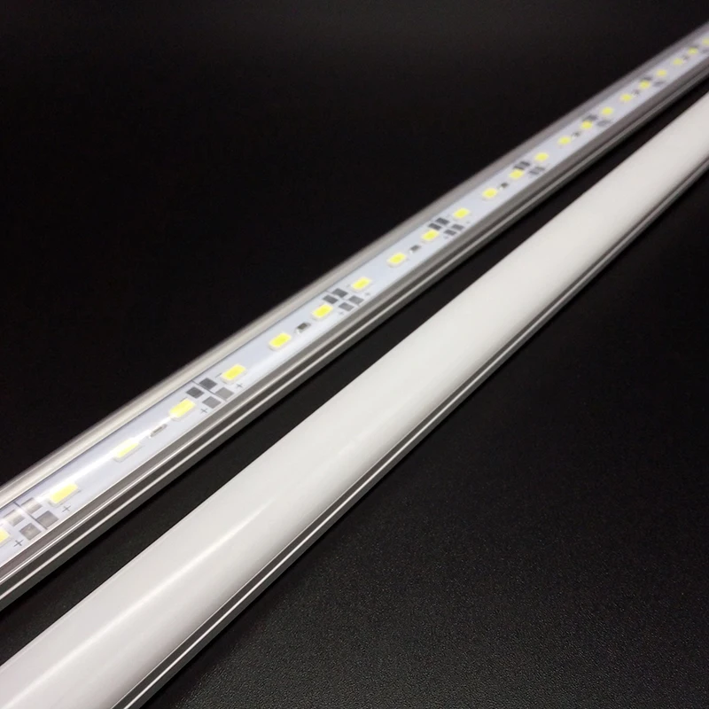 6pcs 30cm 50cm Factory Wholesale DC 12V 5730 5630 LED Hard Rigid Strip Bar Light Aluminium Shell Cover Milky Clear Bulbs Cabinet