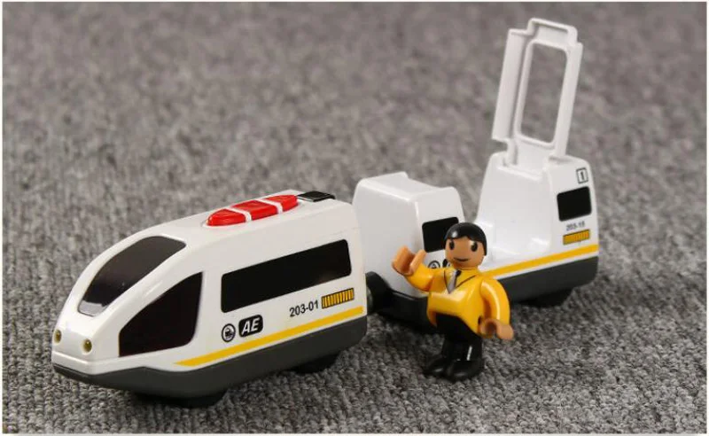 Elektrische Zug Set Spielzeug Modell Zug Elektrische Auto Fit Für Holz Eisenbahn Holz Eisenbahn Track Weihnachten Geschenk Für Kinder – Detail 10