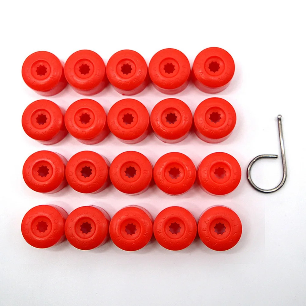 20Pcs Car Wheel Cover Hub Nut Bolt Covers Cap 17mm Auto Tyre Screws for Volkswagen VW Golf MK4 Exterior Protection Accessories