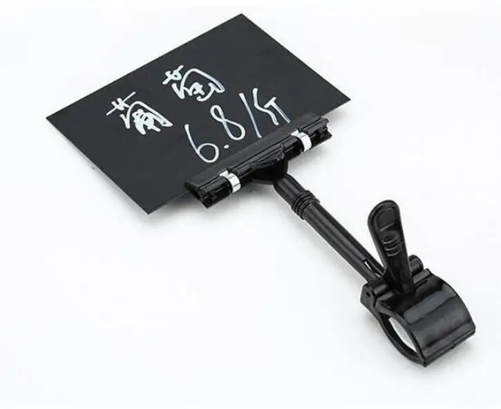 POP Merchandise Blackboard Plastic Sign Paper Card Chalkboard Display Price Label Promotion Clips Holders In Retail Shop