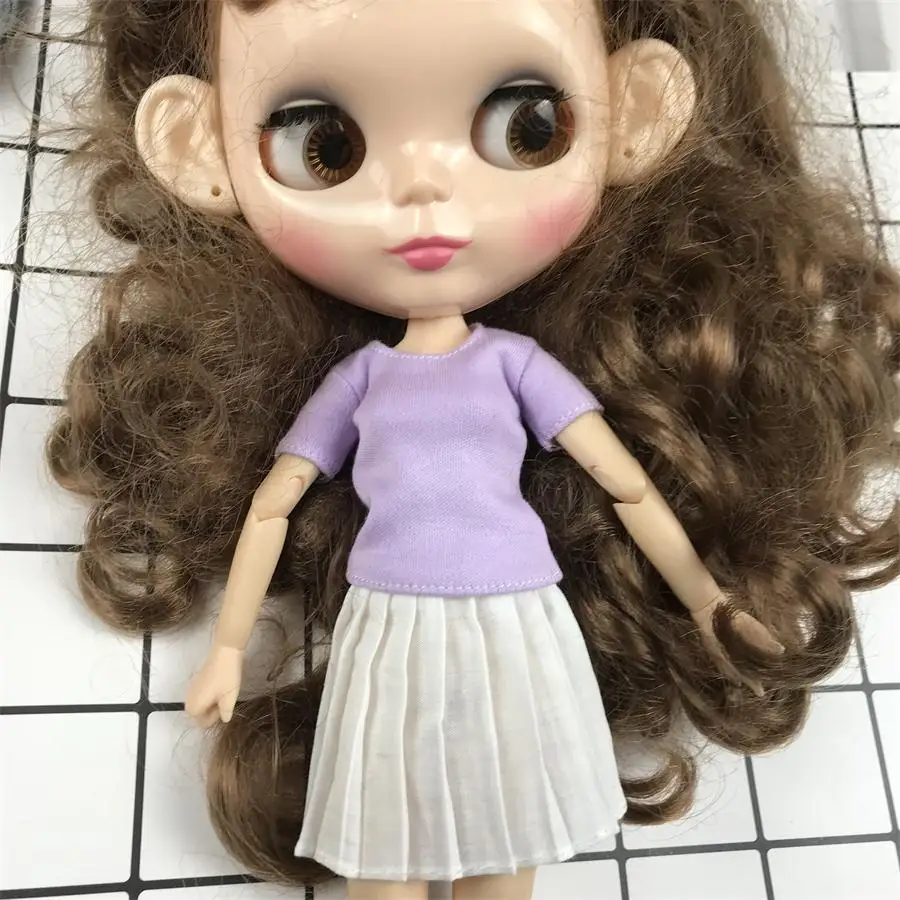 1PCS Blyth Kleidung Weiß/Rosa/Rot/Grau/Schwarz Kurzes klassisches T-Shirt für Momoko, Obistu, Licca, FR 1/6 Puppe – Detail 5