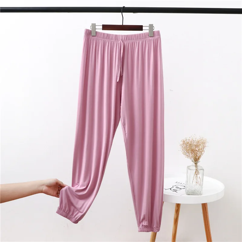 Modal Loose Pijama Trousers For Women Spring Autumn High Waist Long Sleep Bottoms M-6XL Plus Size Elastic Comfy Pijama Pants