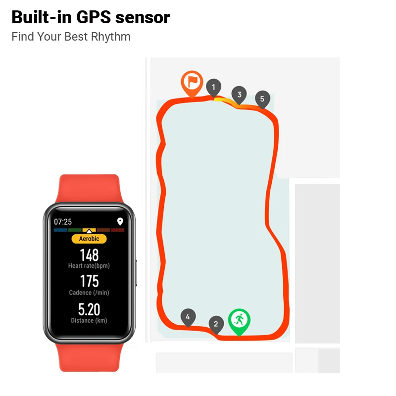 ساعة هواوي تناسب ساعة ذكية جي بي إس 1.64 ''AMOLED الإصدار العالمي SpO2 10 أيام عمر البطارية نظام تحديد المواقع 24 ساعة أنيقة فاترة أبيض
