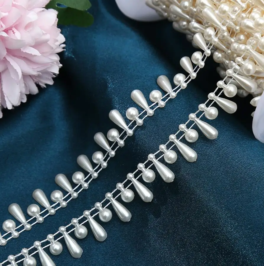 10Yard ABS Pearl Water Drop String Bead Pendant Chain Door Curtain Wedding Party Christmas Holiday Venue Home Hotel Decoration