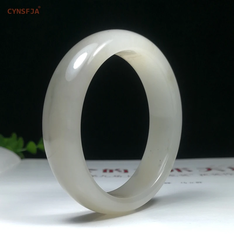 

CYNSFJA New Real Rare Certified Natural Chinese Hetian Jade Nephrite Amulets 58mm Jade Bracelet Bangle High Quality Best Gifts