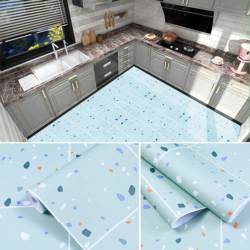 تجديد الشارات ملصقات أرضية ذاتية اللصق مكافحة زلة بولي كلوريد الفينيل مقاوم للماء الحمام المطبخ الطابق ورقة ورق حائط ذاتي اللصق لغرفة الاطفال
