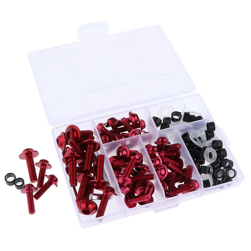 158pcs Universal Motorcycle M5 M6 Fairing Bolts Kit Body Fastener Screws Nuts Kit Fastener Clips Sportbike Scooter Accessories