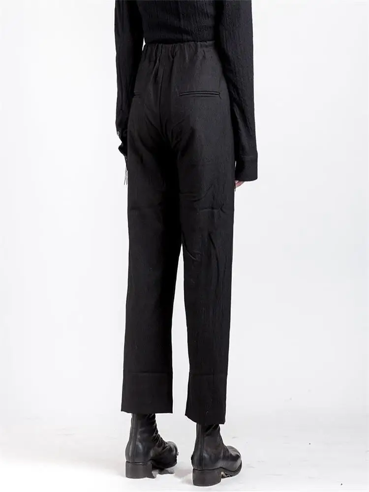 

Spring And Autumn New Men's Hair Stylist Fashion Catwalk Linen Loose Breathable Casual Trousers In Solid Color Straight Trousers