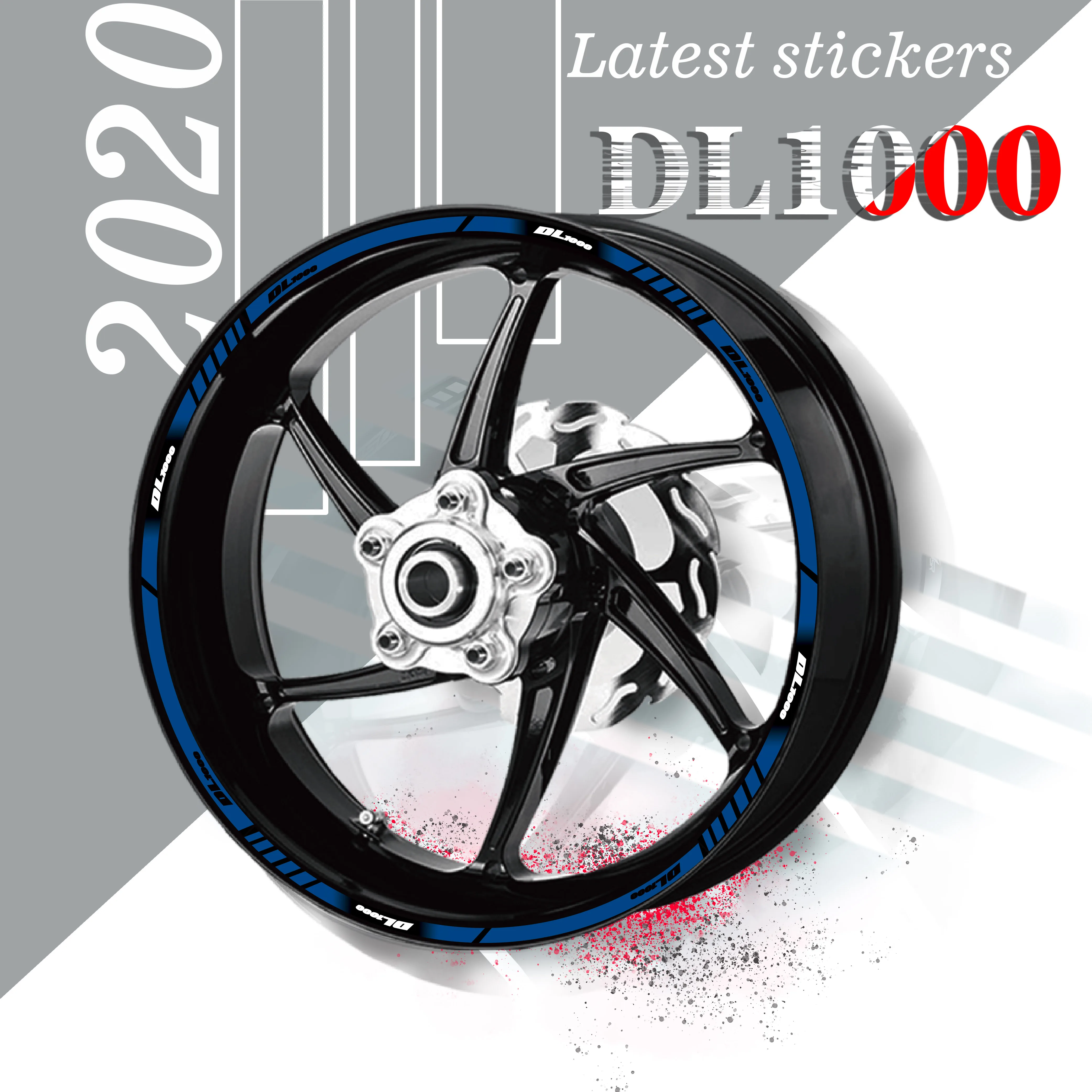 

Motorcycle full coverage wheels stickers wheel tire stickers reflective waterproof rim decals for SUZUKI DL1000 dl1000 dl 1000