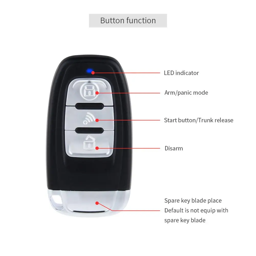 EASYGUARD microwave detecting remote engine start push start button start stop pke keyless entry system shock sensor dc12v